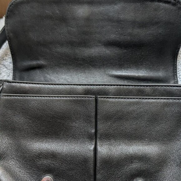 COLE HAAN ALEXA BLACK LEATHER BAGUETTE BUCKLE SHOULDER BAG - Picture 5 of 12